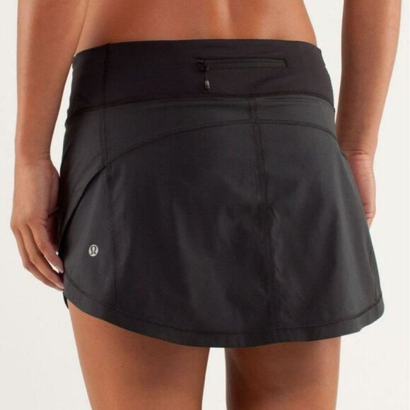 lululemon athletica Pants - Lululemon Full Stride Skort Skirt Black Lightweight Stretch Liner Swift Size 4